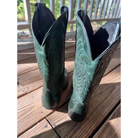 Vintage Code West Cowboys Boots Green Size 7.5 - Picture 5 of 8